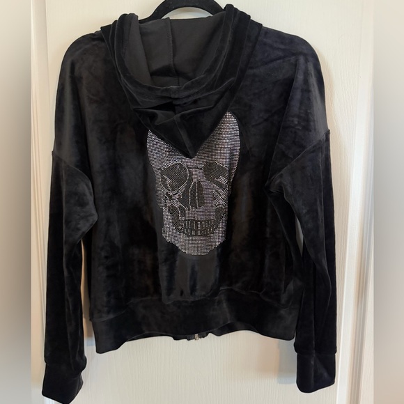 NWT Truth Blingy Skull Velvet Zip Hoodie Jacket. Size SP - Picture 3 of 4